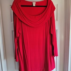 Chico's Red Cowl Neck Top